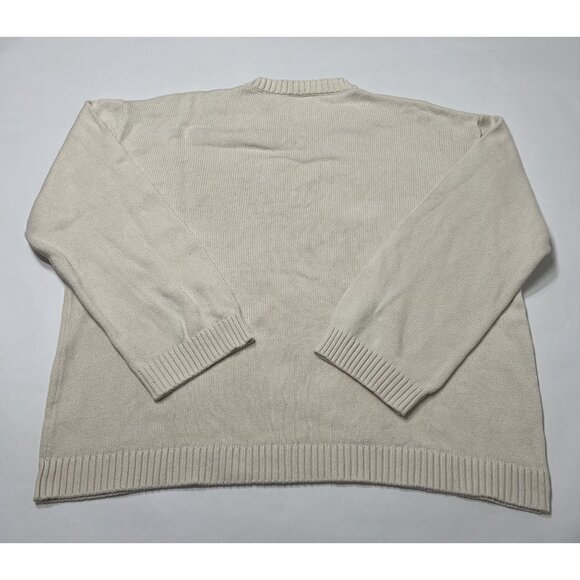 The Fringes V-Neck Cotton Knit Sweater in Ivory - Picture 4 of 5